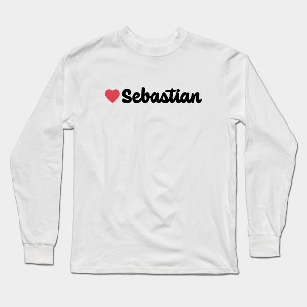 Sebastian Heart Script Long Sleeve T-Shirt by modeoftravel